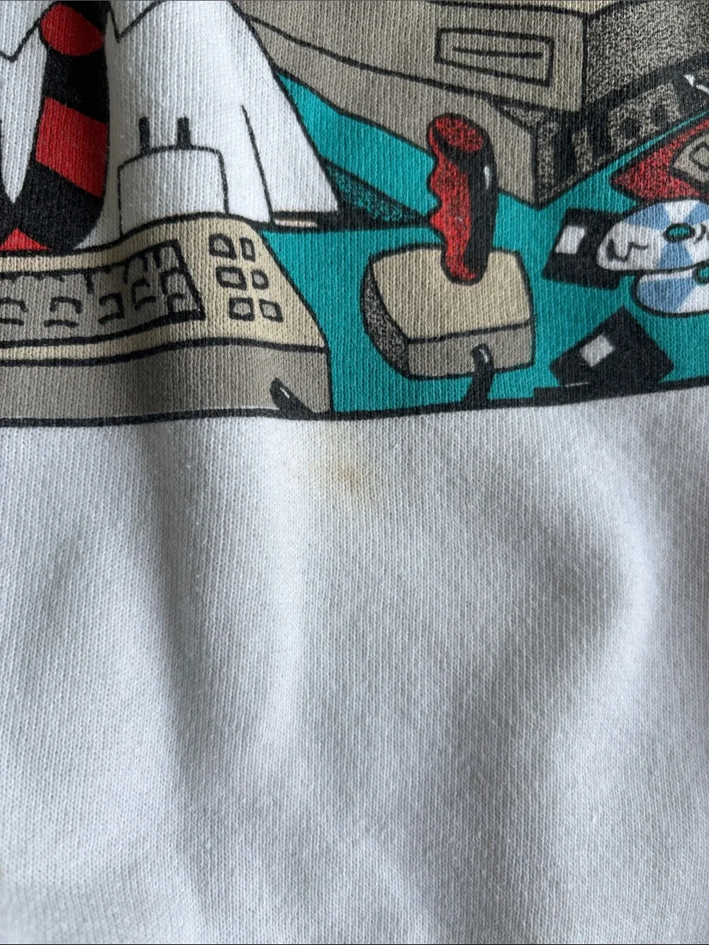 Jerzees White Graphic Crewneck Sweatshirt with Dilbert Comic